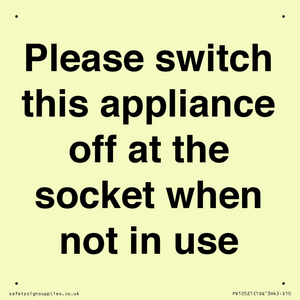 Please switch this appliance off at the socket when not in use